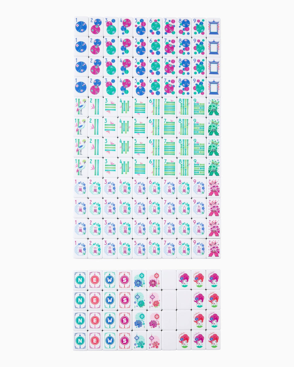 Us Warehouse Spot Goods Dropshipping 160/166 Orange Green Tortoise Blue Pink Acrylic Engraved Luxury Set American Mahjong Tiles