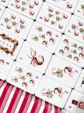 160 Pieces Pink Christmas Nutcracker American Mahjong Set Acrylic Printed Tiles Holiday Gift Game Set