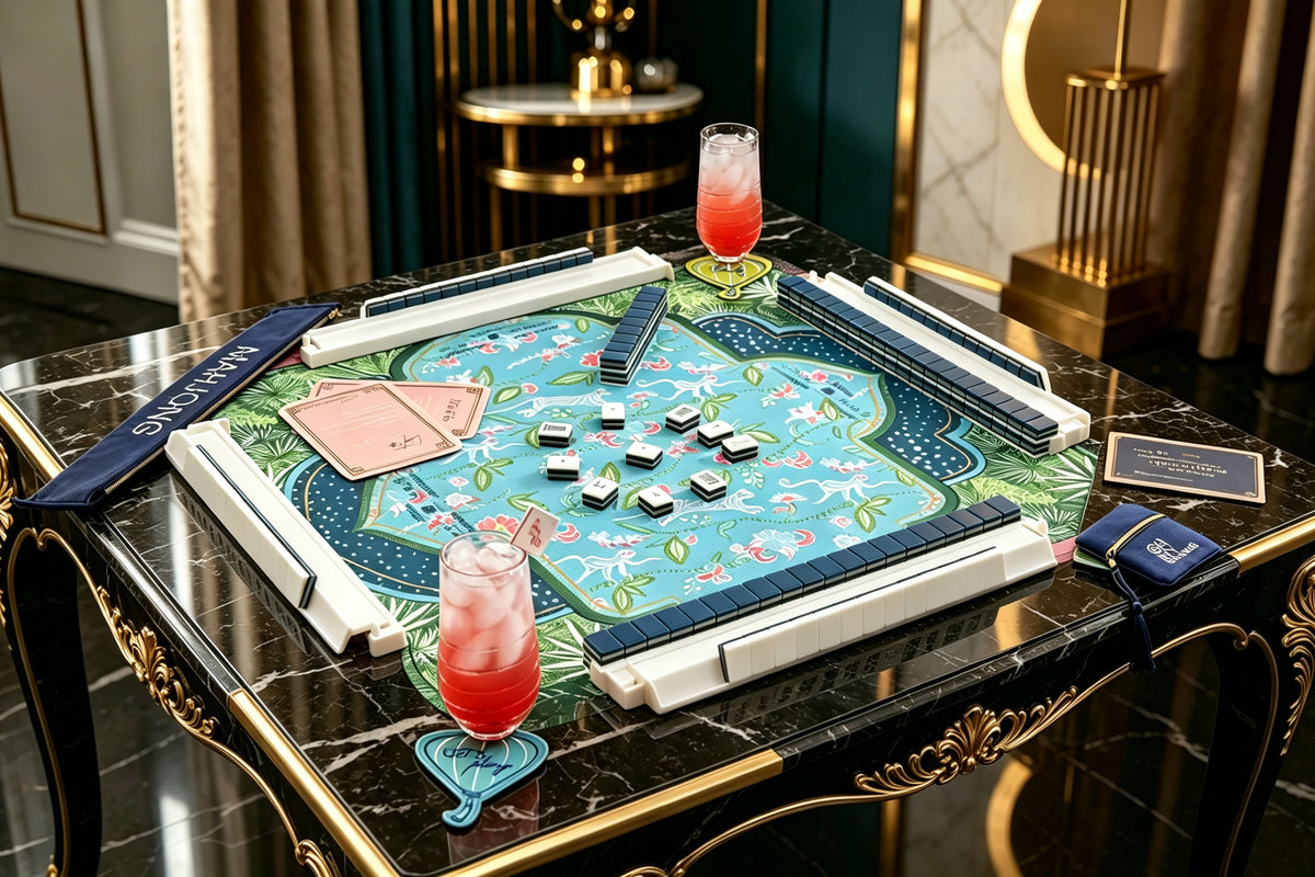Us Stock Free Shipping Luxury Navy Blue American Mahjongg Modern Style Acrylic Tiles Durable Water-resistant Entertainment Tiles