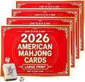 4 Pcs 2026 Mah-Jong Cards Rules Large Size Revised Version