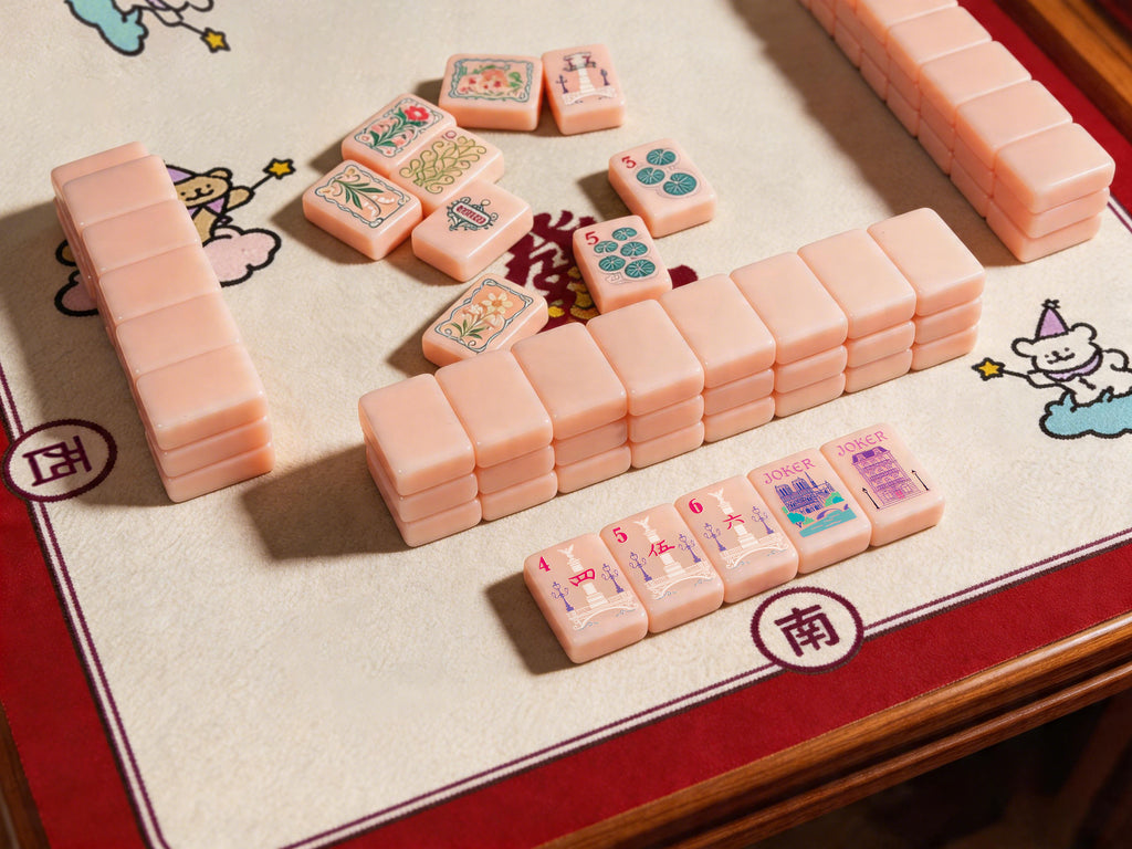 Us Stock Free Shipping Customizable 160-pc Pink Acrylic American Mahjong Tiles Bulk Luxury Set Single Layer Carving
