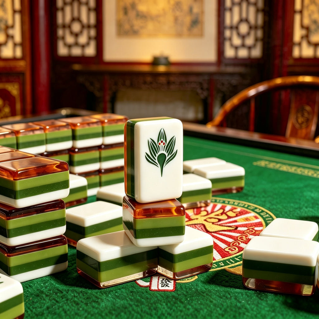 Us Stock Free Shipping Trendy Luxury Wood Grain Portable Mahjong Set Acrylic Durable Water Resistant American Mahjong Tiles