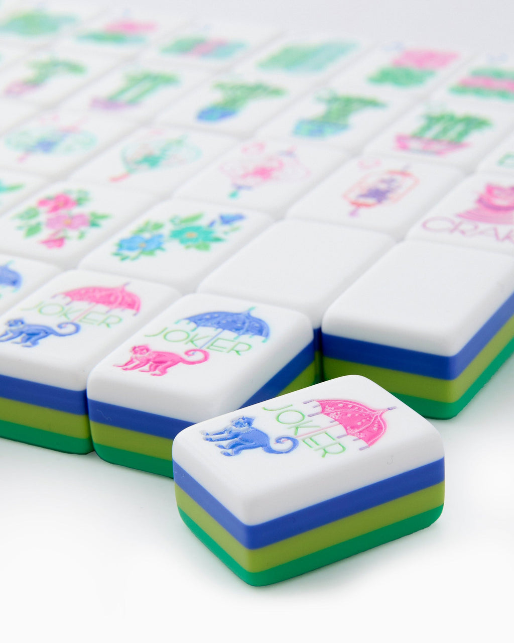 Us Warehouse Spot Goods Dropshipping 160/166 Orange Green Tortoise Blue Pink Acrylic Engraved Luxury Set American Mahjong Tiles
