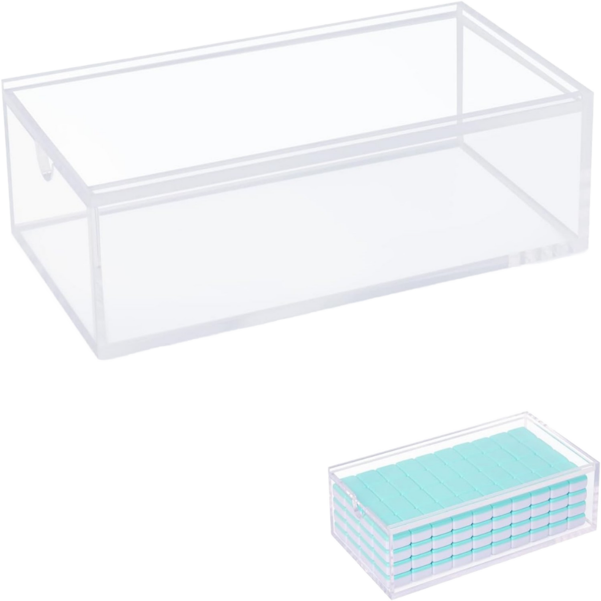Acrylic 160 Standard Size American Mahjong Card Storage Box Transparent 1.2 Inch Eco-friendly Mahjong Rack Modern Style