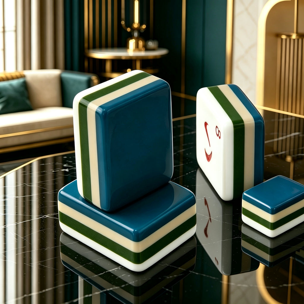 Us Stock Free Shipping Luxury Navy Blue American Mahjongg Modern Style Acrylic Tiles Durable Water-resistant Entertainment Tiles