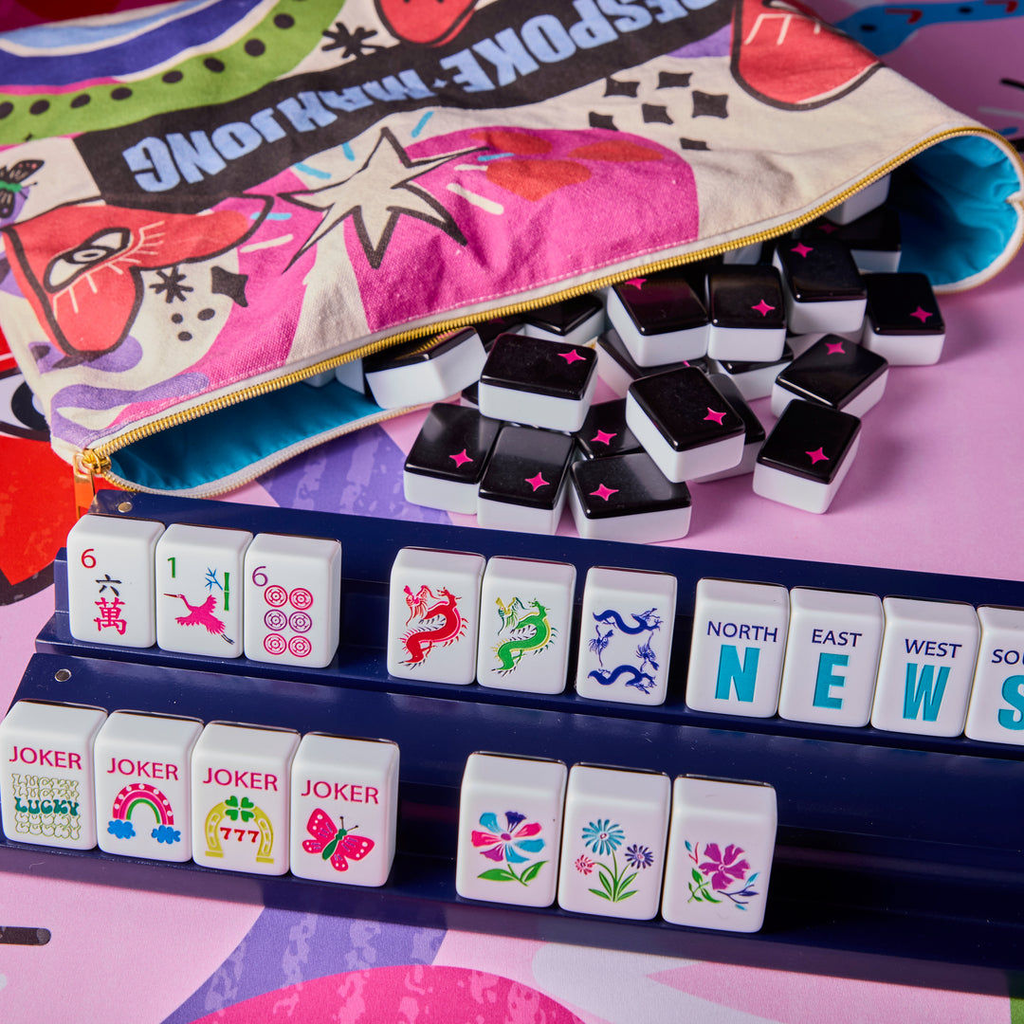 Custom Xl 40mm Luxury American Mahjong Tiles 160 Pieces Acrylic Carved Bespoke For 4 Players Automatic Mahjong Machine
