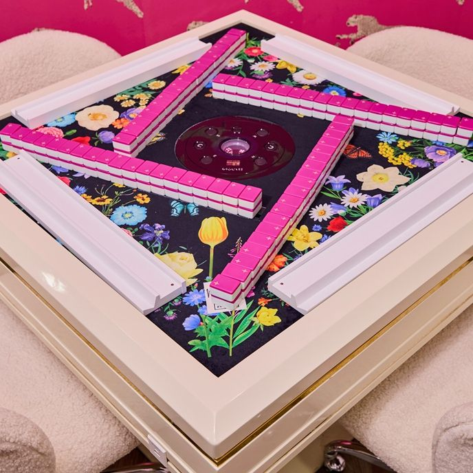 Custom Xl 40mm Luxury American Mahjong Tiles 160 Pieces Acrylic Carved Bespoke For 4 Players Automatic Mahjong Machine