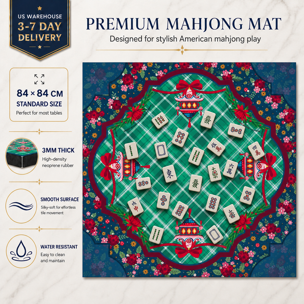 American Direct Shipment Roll Packaging Luxury Waterproof Rubber Mahjong Mat American Style Game Table Cover Royal Mahjong Table