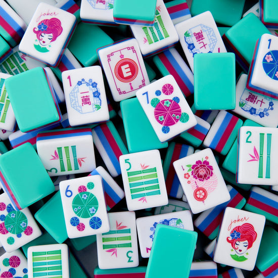Us Warehouse Spot Goods Dropshipping 160/166 Orange Green Tortoise Blue Pink Acrylic Engraved Luxury Set American Mahjong Tiles