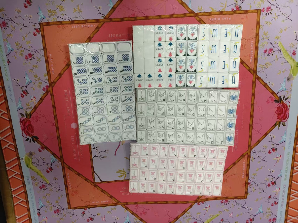 Us Stock Free Shipping Luxury White Pearl Pearlescent Mahjong Set Mother Of Pearl Shine Acrylic American Mahjong Tiles 160 Pcs