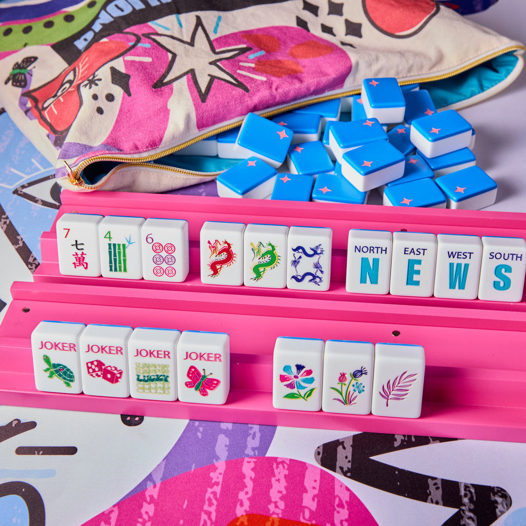 Custom Xl 40mm Luxury American Mahjong Tiles 160 Pieces Acrylic Carved Bespoke For 4 Players Automatic Mahjong Machine