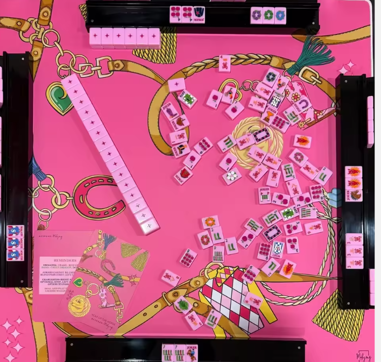 160 American Mahjong Tiles Pink Apple Luxury Engraved Mahjong Tiles