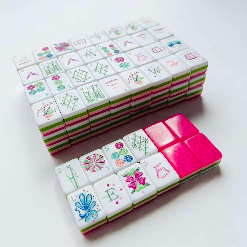 Us Stock Free Shipping Custom Modern American Mah Jongg Set 160 Tiles 4-layer Red Acrylic Eco-friendly Luxury Mahjong