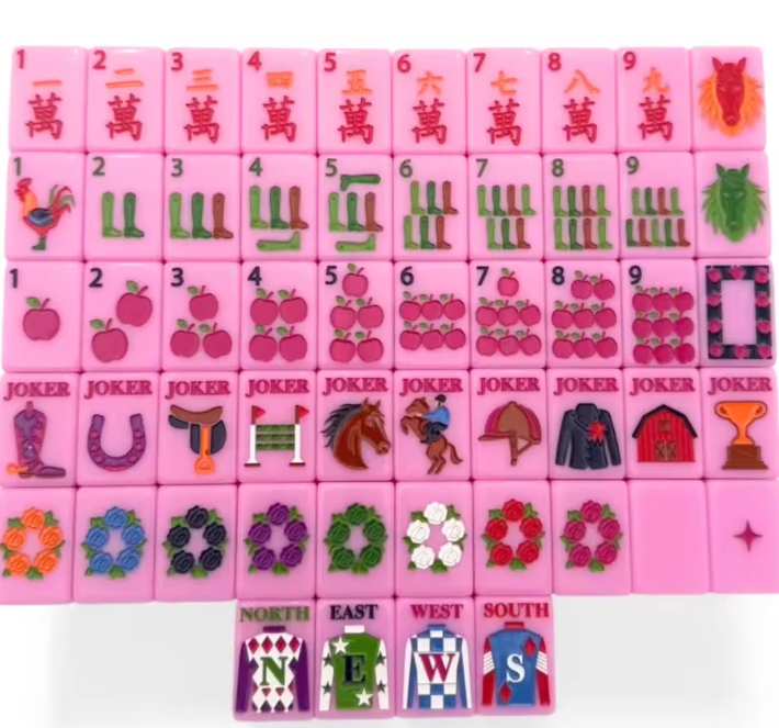 160 American Mahjong Tiles Pink Apple Luxury Engraved Mahjong Tiles