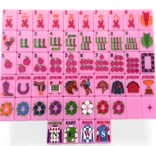 160 American Mahjong Tiles Pink Apple Luxury Engraved Mahjong Tiles