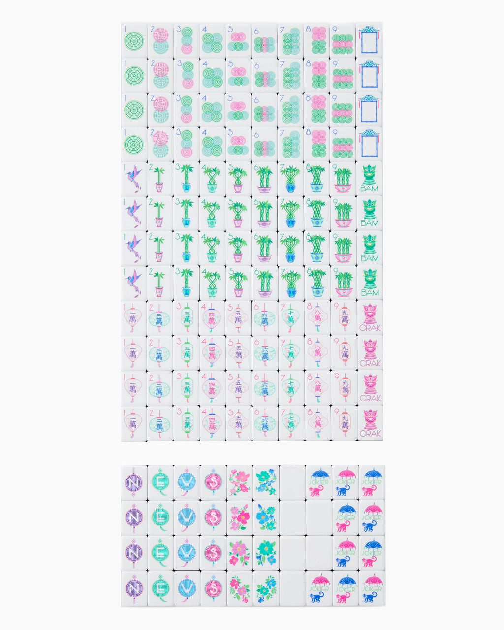 Us Warehouse Spot Goods Dropshipping 160/166 Orange Green Tortoise Blue Pink Acrylic Engraved Luxury Set American Mahjong Tiles