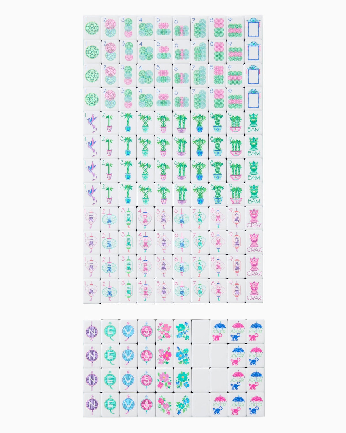 Us Warehouse Spot Goods Dropshipping 160/166 Orange Green Tortoise Blue Pink Acrylic Engraved Luxury Set American Mahjong Tiles