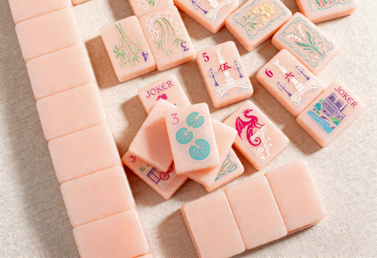 Us Stock Free Shipping Customizable 160-pc Pink Acrylic American Mahjong Tiles Bulk Luxury Set Single Layer Carving