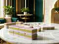 Us Stock Free Shipping Luxury Durable Portable Eco-friendly American Custom 4-player 4-layer Lavender Acrylic Tiles Mahjong Set