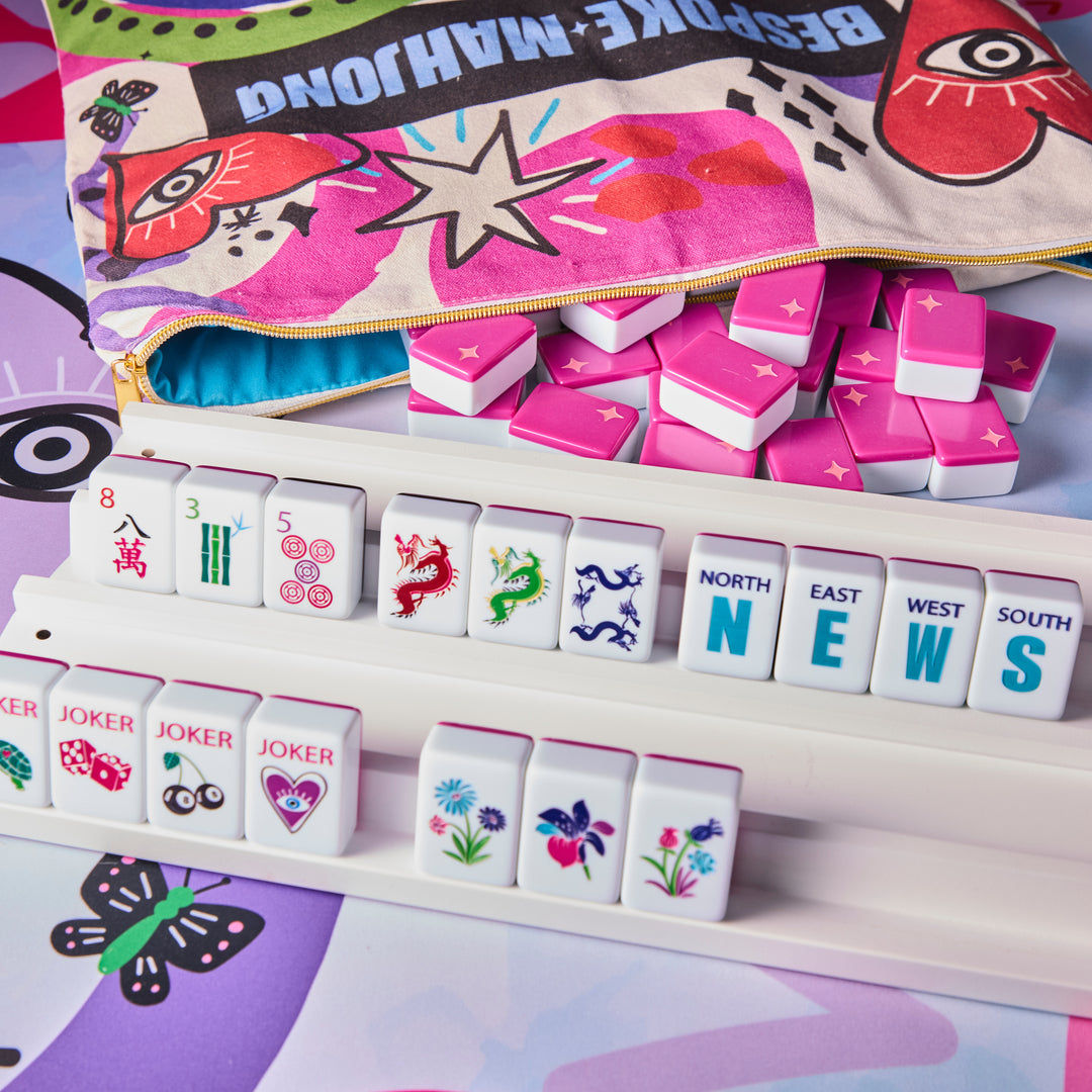 Custom Xl 40mm Luxury American Mahjong Tiles 160 Pieces Acrylic Carved Bespoke For 4 Players Automatic Mahjong Machine
