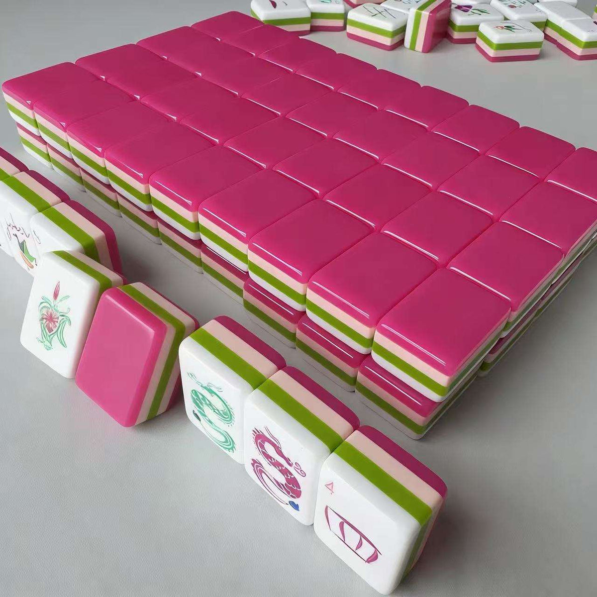 Us Stock Free Shipping Custom Modern American Mah Jongg Set 160 Tiles 4-layer Red Acrylic Eco-friendly Luxury Mahjong