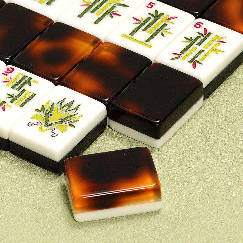 Us Stock Free Shipping Luxury Modern American Mahjong Set Tortoise Shell Pattern Two-layer Acrylic Tiles