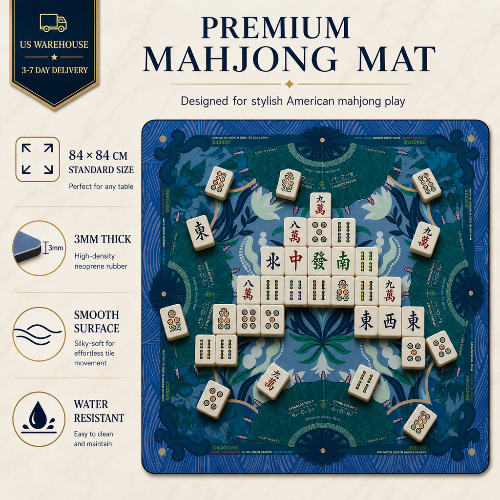 American Direct Shipment Roll Packaging Luxury Waterproof Rubber Mahjong Mat American Style Game Table Cover Royal Mahjong Table