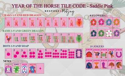 160 American Mahjong Tiles Pink Apple Luxury Engraved Mahjong Tiles