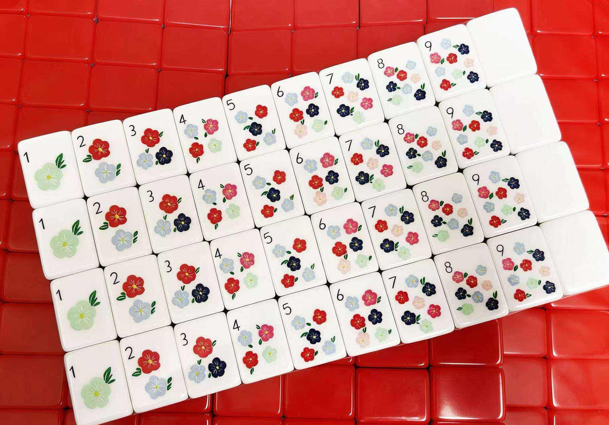 Us Stock Free Shipping Acrylic High-quality Luxury American Mahjong Set For 4 Players Bold Red Style Entertainment In Stock