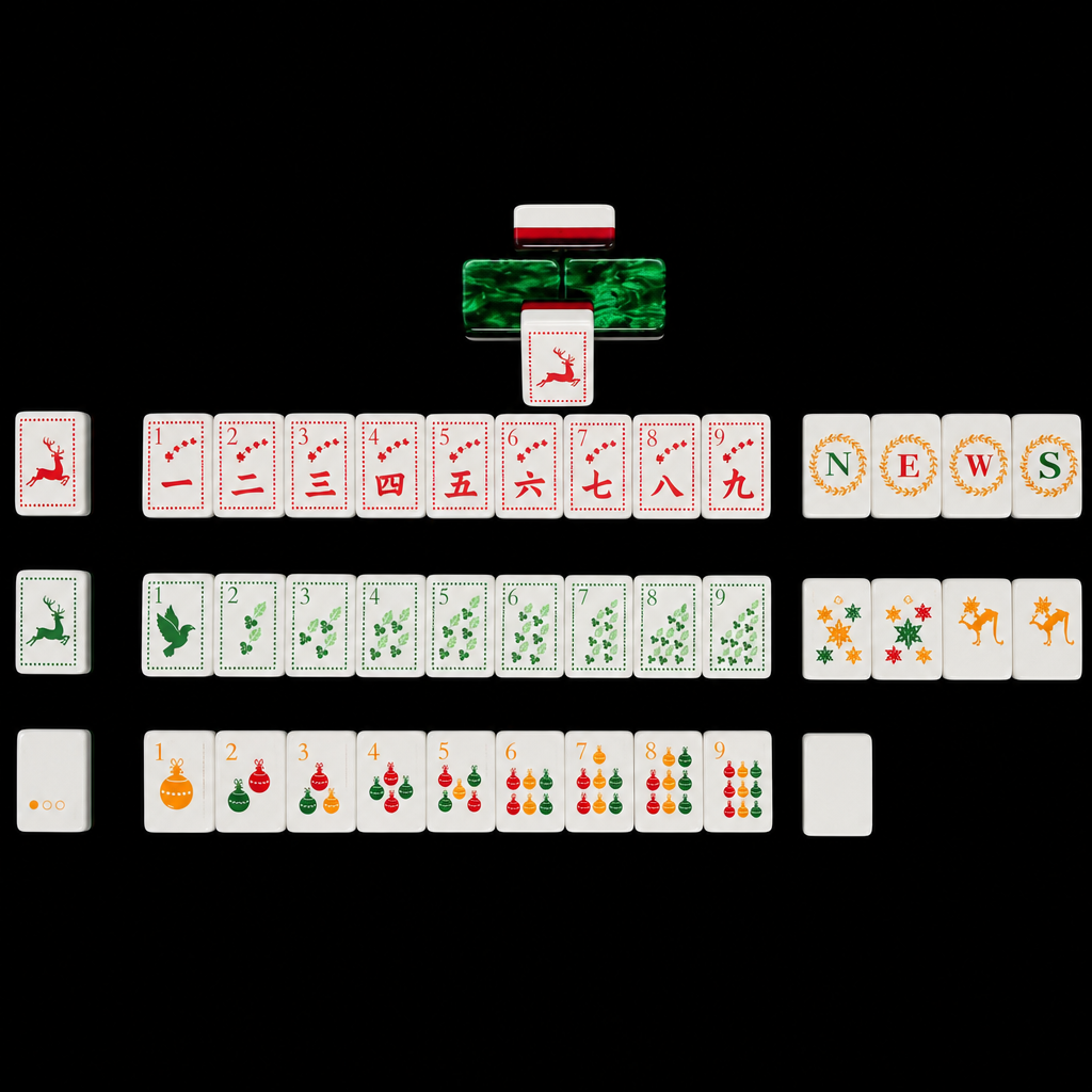 New Product Customization Acrylic Green Glitterville Mahjong Tiles Durable Mini Mahjong Set For Mahjong Game Beginners