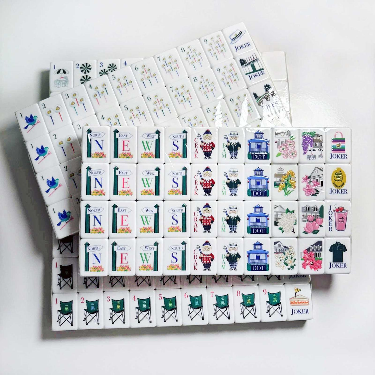 Golf Master Mahjong Set American Version Acrylic Mahjong Tiles Elegant Collection Game Set