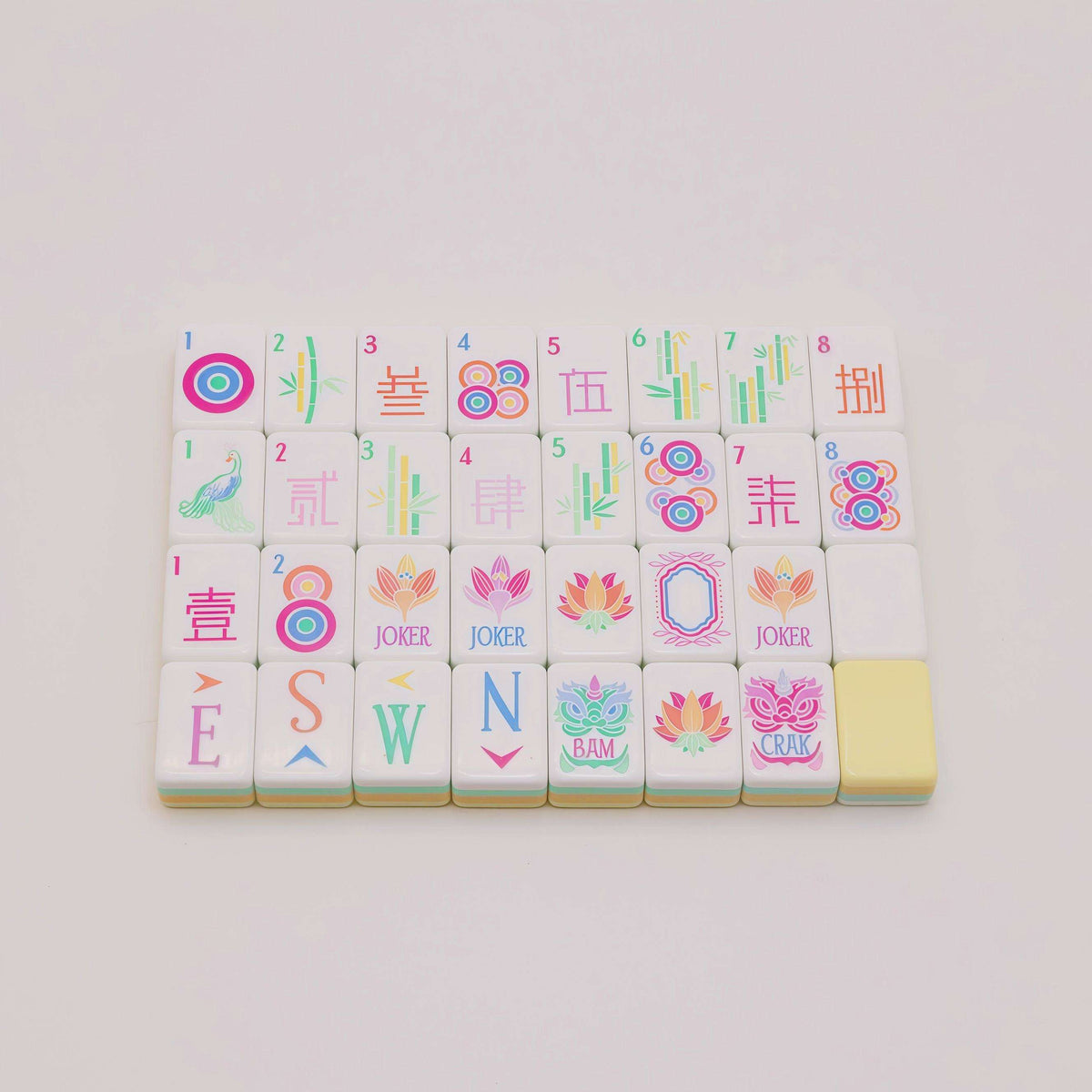 Us Stock Free Shipping Modern Light Yellow Custom Portable Travel Mahjong Set 160 Engraved Luxury Tiles Acrylic Tiles