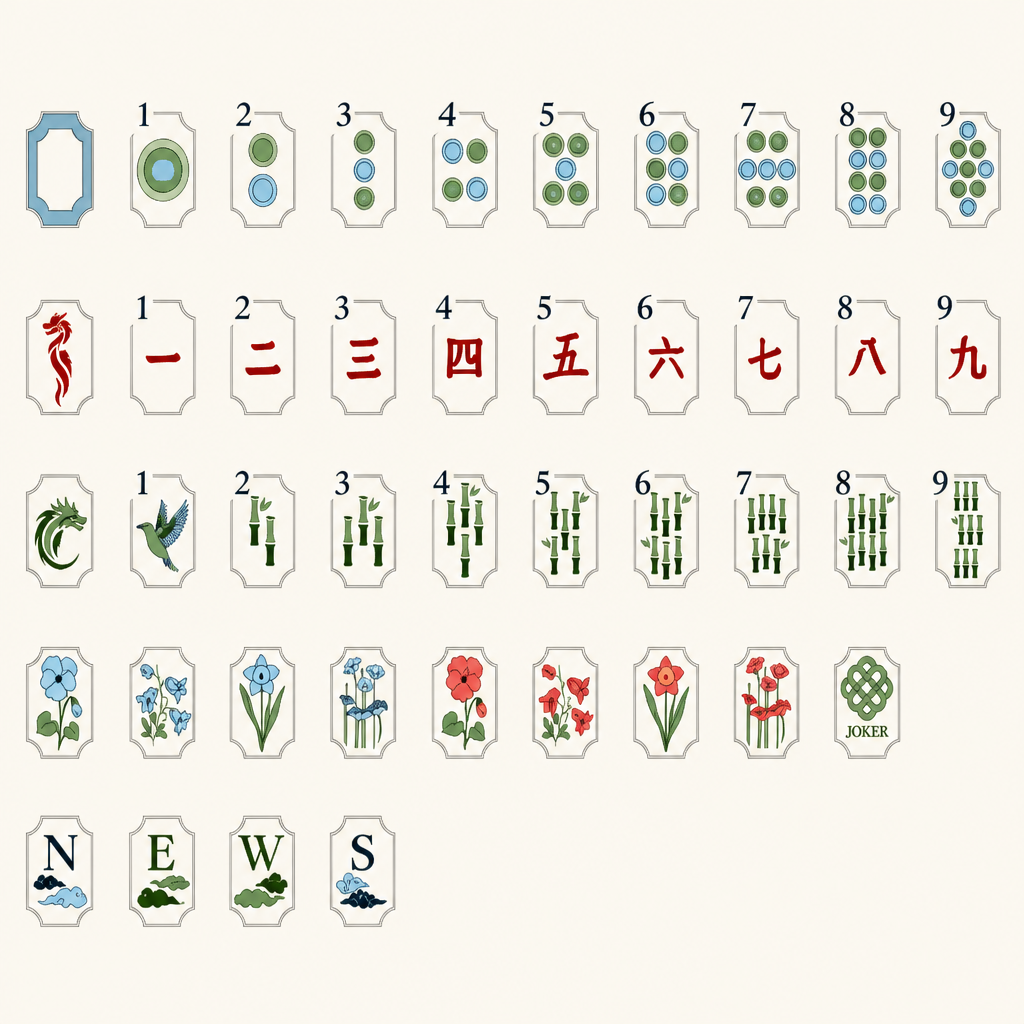 Christmas-themed American-style Mahjong Set 166 Tiles Four-layer Acrylic Carved Floral Patterns Eco-friendly Portable Versatile