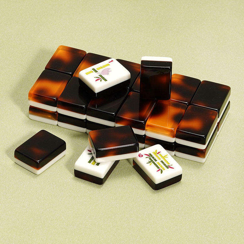 Us Stock Free Shipping Luxury Modern American Mahjong Set Tortoise Shell Pattern Two-layer Acrylic Tiles