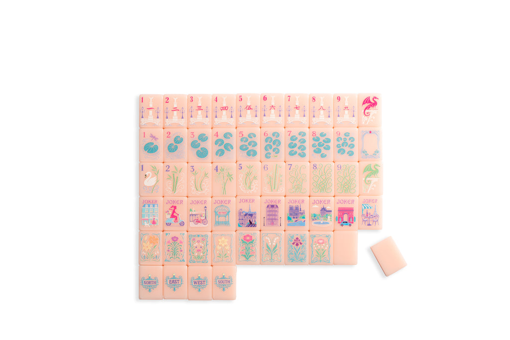 Us Stock Free Shipping Customizable 160-pc Pink Acrylic American Mahjong Tiles Bulk Luxury Set Single Layer Carving