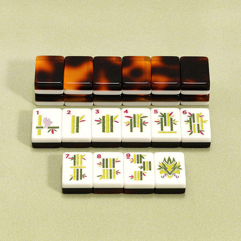 Us Stock Free Shipping Luxury Modern American Mahjong Set Tortoise Shell Pattern Two-layer Acrylic Tiles