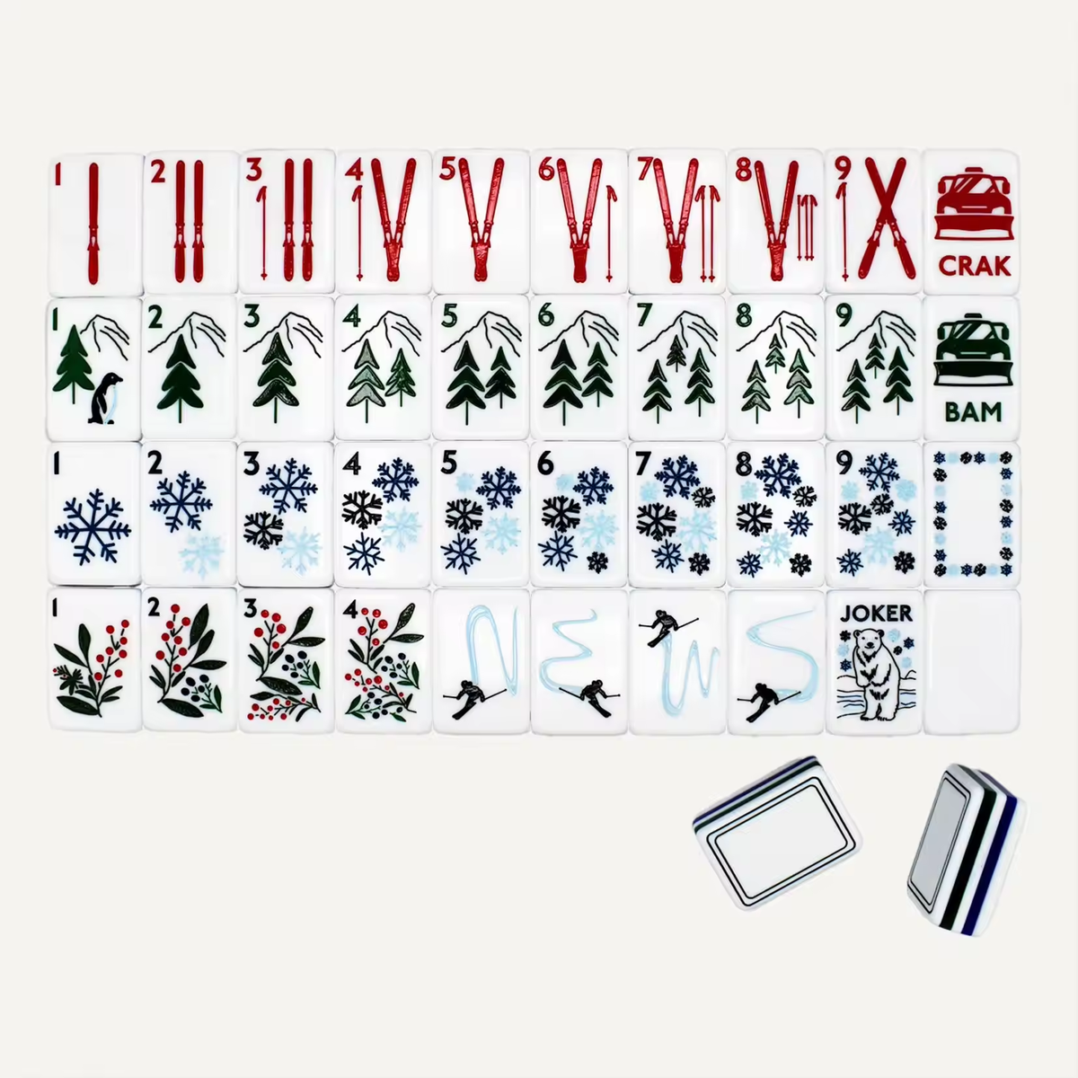 5-layer Golf Course Pattern Acrylic American Mahjong Tiles Golf Cart Golf Flag Sports Style American Mahjong Tabletop Game