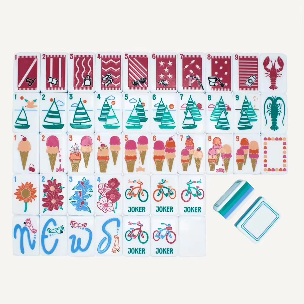 5-layer Golf Course Pattern Acrylic American Mahjong Tiles Golf Cart Golf Flag Sports Style American Mahjong Tabletop Game