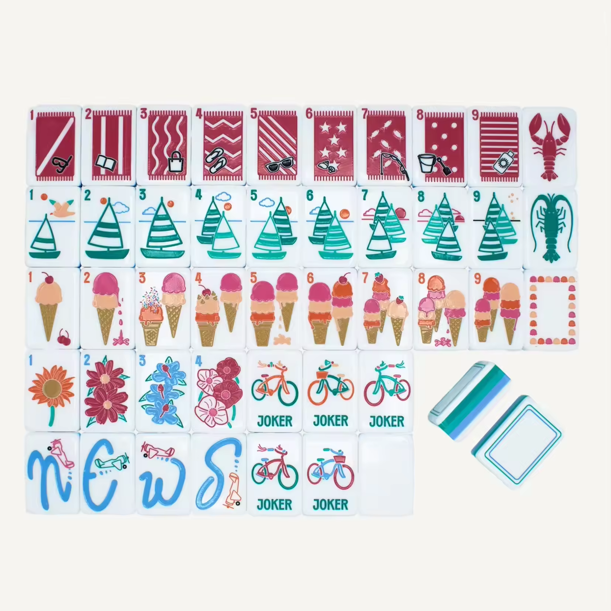 5-layer Golf Course Pattern Acrylic American Mahjong Tiles Golf Cart Golf Flag Sports Style American Mahjong Tabletop Game