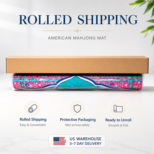 American Direct Shipment Roll Packaging Luxury Waterproof Rubber Mahjong Mat American Style Game Table Cover Royal Mahjong Table